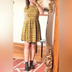Yellow mock neck dress